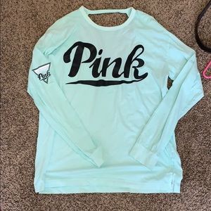 PINK long sleeve top with open back